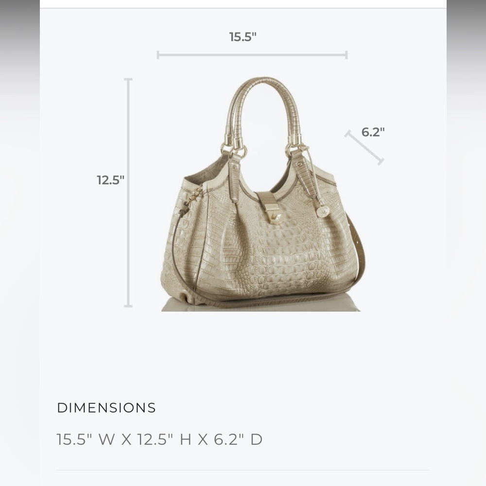 Brahmin Elisa Limestone Tri-Textured Leather Purses - Picture 15 of 16